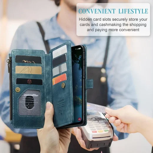 CaseMe C30 Samsung Galaxy A56 Hoesje Pasjeshouder Book Case Blauw afbeelding 5