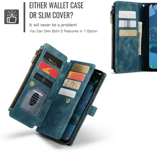 CaseMe C30 Samsung Galaxy A56 Hoesje Pasjeshouder Book Case Blauw afbeelding 8