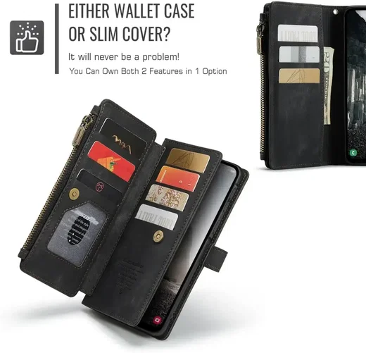 CaseMe C30 Samsung Galaxy A36 Hoesje Pasjeshouder Book Case Zwart afbeelding 8