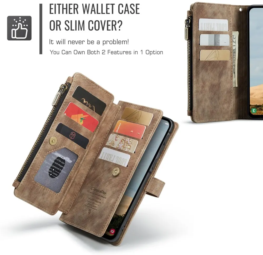 CaseMe C30 Samsung Galaxy A36 Hoesje Pasjeshouder Book Case Bruin afbeelding 8