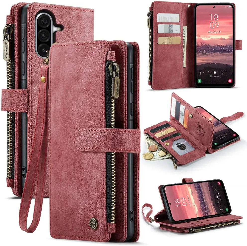 CaseMe C30 Samsung Galaxy A36 Hoesje Pasjeshouder Book Case Rood afbeelding 2