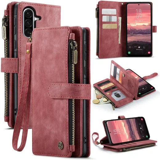 CaseMe C30 Samsung Galaxy A36 Hoesje Pasjeshouder Book Case Rood afbeelding 2