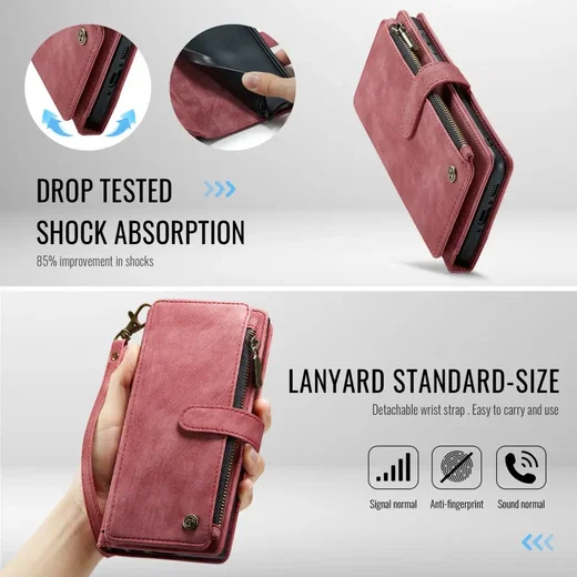 CaseMe C30 Samsung Galaxy A36 Hoesje Pasjeshouder Book Case Rood afbeelding 7
