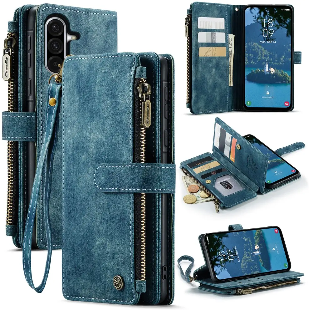 CaseMe C30 Samsung Galaxy A36 Hoesje Pasjeshouder Book Case Blauw afbeelding 2