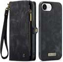 CaseMe 008 Apple iPhone 17e / 16e Hoesje 2-in-1 Book Case en Back Cover Zwart