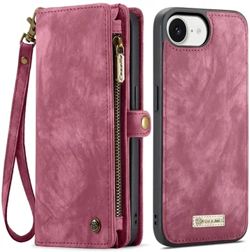 CaseMe 008 Apple iPhone 17e / 16e Hoesje 2-in-1 Book Case en Back Cover Rood