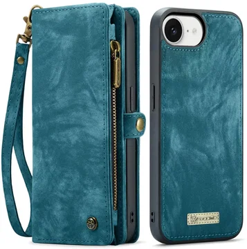 CaseMe 008 Apple iPhone 17e / 16e Hoesje 2-in-1 Book Case en Back Cover Blauw