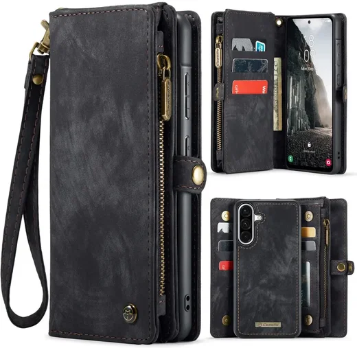 CaseMe 008 Samsung Galaxy A56 Hoesje 2-in-1 Book Case en Back Cover Zwart afbeelding 2