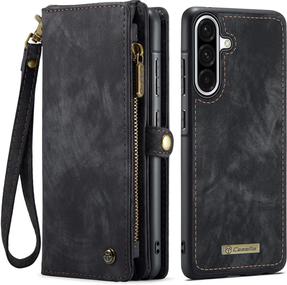 CaseMe 008 Samsung Galaxy A56 Hoesje 2-in-1 Book Case en Back Cover Zwart afbeelding 1