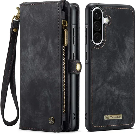 CaseMe 008 Samsung Galaxy A56 Hoesje 2-in-1 Book Case en Back Cover Zwart afbeelding 1