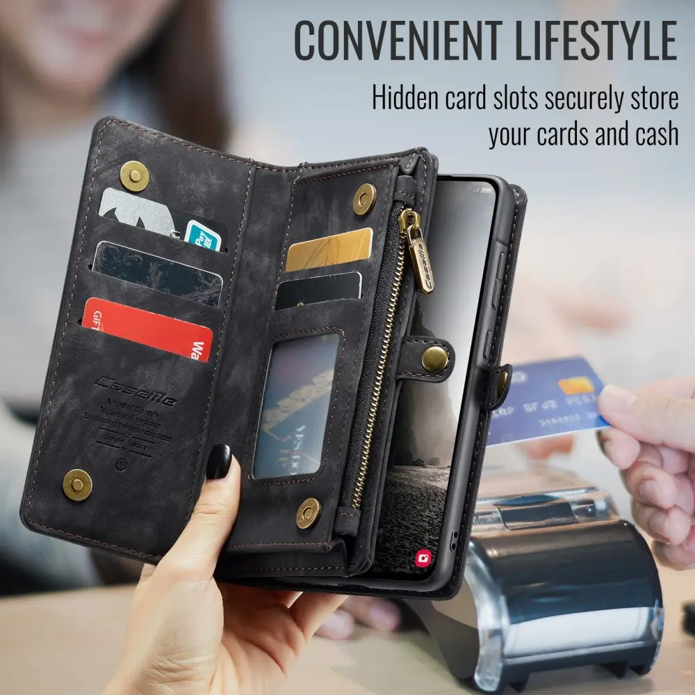 CaseMe 008 Samsung Galaxy A56 Hoesje 2-in-1 Book Case en Back Cover Zwart afbeelding 9