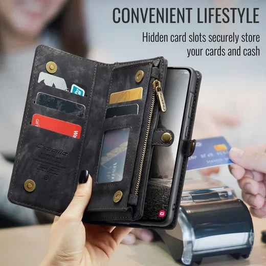 CaseMe 008 Samsung Galaxy A56 Hoesje 2-in-1 Book Case en Back Cover Zwart afbeelding 9