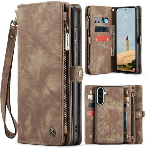 CaseMe 008 Samsung Galaxy A56 Hoesje 2-in-1 Book Case en Back Cover Bruin afbeelding 2