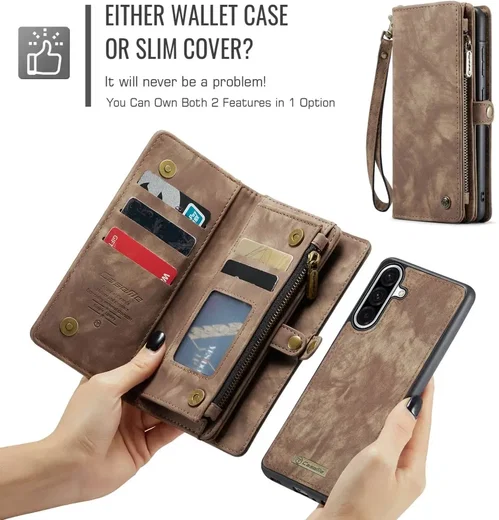 CaseMe 008 Samsung Galaxy A56 Hoesje 2-in-1 Book Case en Back Cover Bruin afbeelding 8