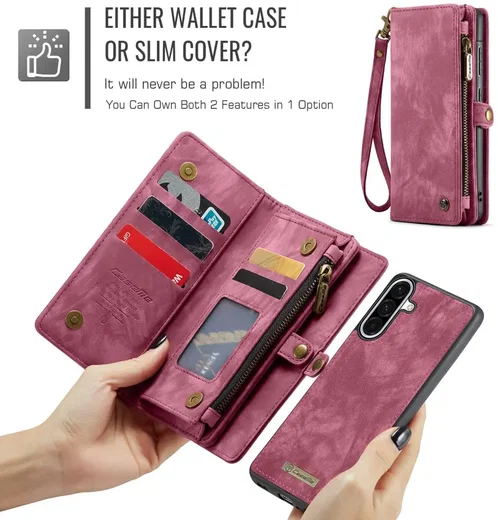 CaseMe 008 Samsung Galaxy A56 Hoesje 2-in-1 Book Case en Back Cover Rood afbeelding 8