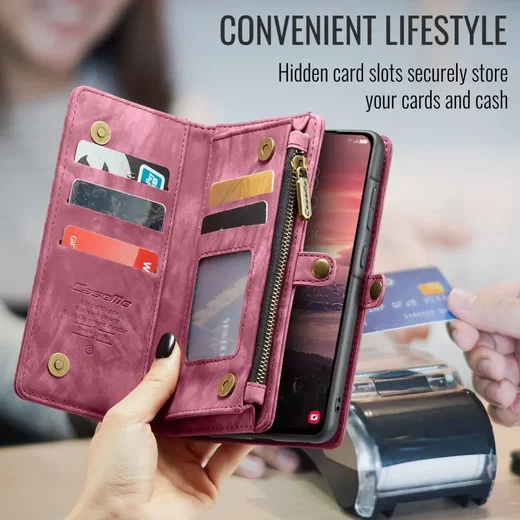 CaseMe 008 Samsung Galaxy A56 Hoesje 2-in-1 Book Case en Back Cover Rood afbeelding 9