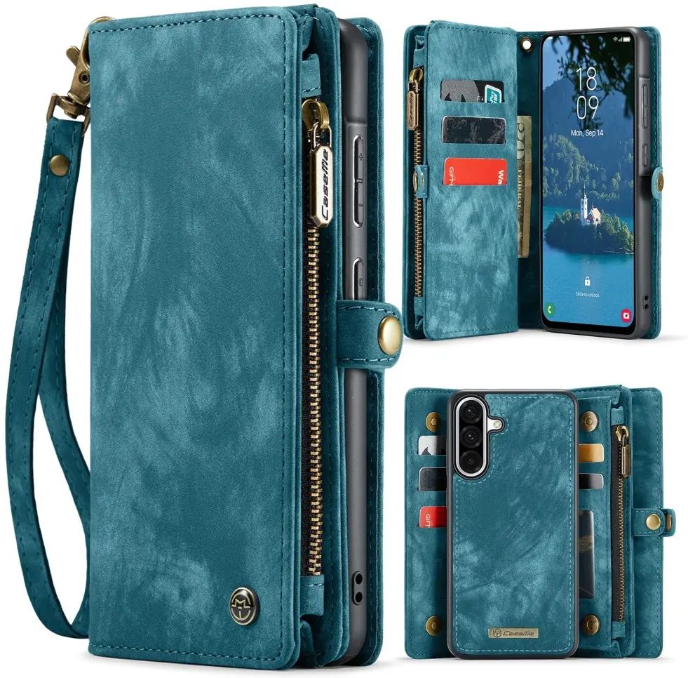 CaseMe 008 Samsung Galaxy A56 Hoesje 2-in-1 Book Case en Back Cover Blauw afbeelding 2