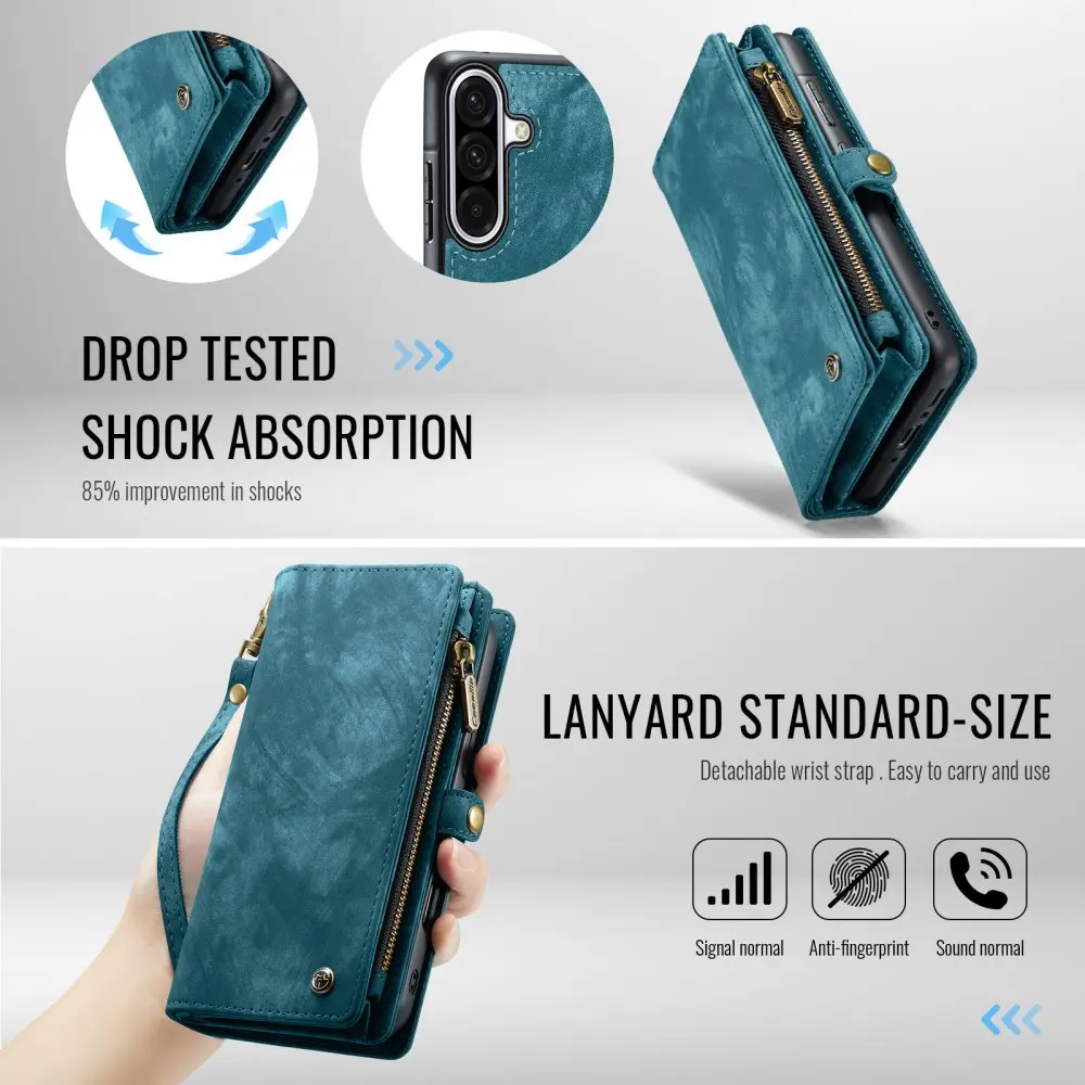 CaseMe 008 Samsung Galaxy A56 Hoesje 2-in-1 Book Case en Back Cover Blauw afbeelding 4