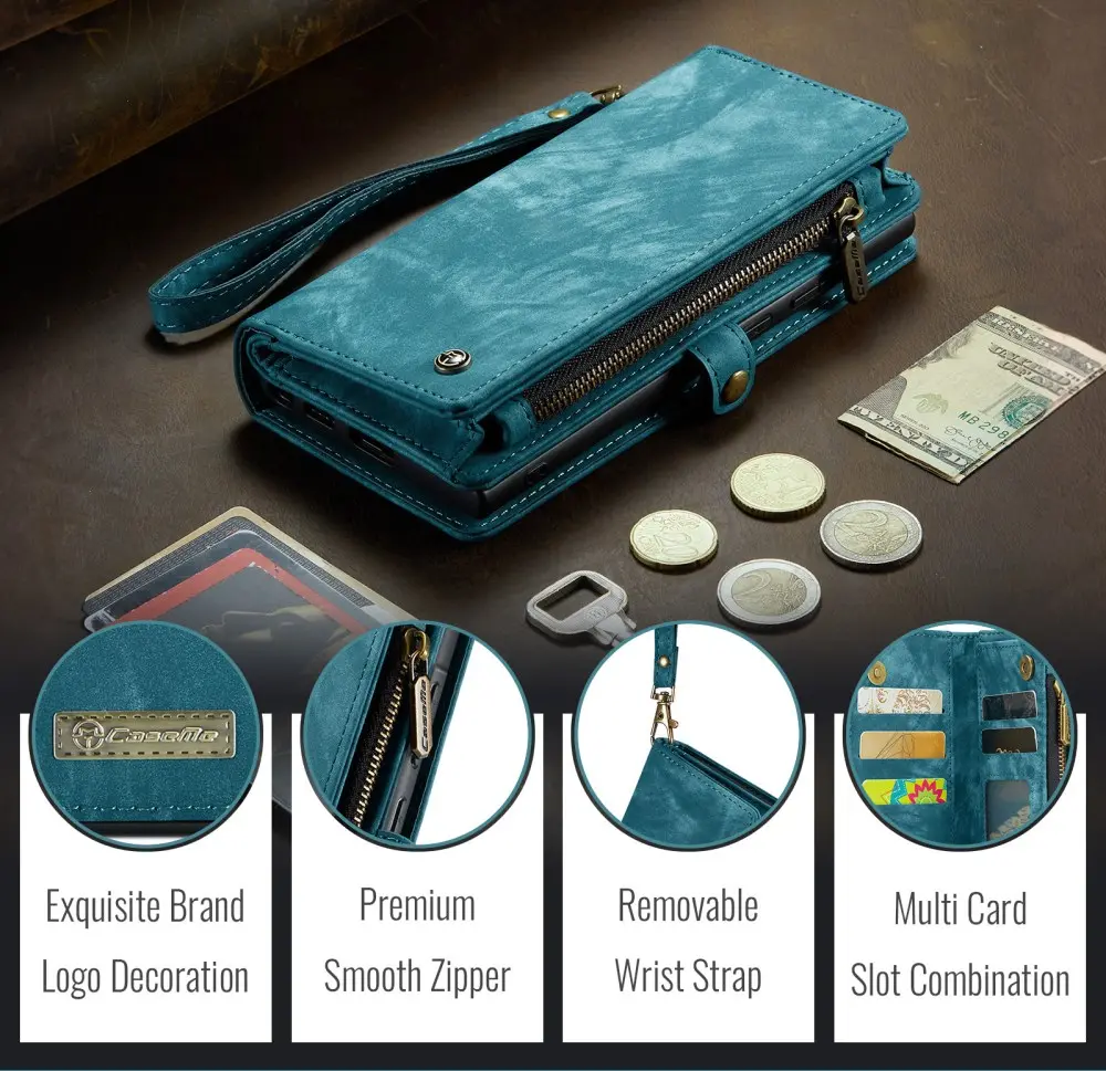 CaseMe 008 Samsung Galaxy A56 Hoesje 2-in-1 Book Case en Back Cover Blauw afbeelding 5