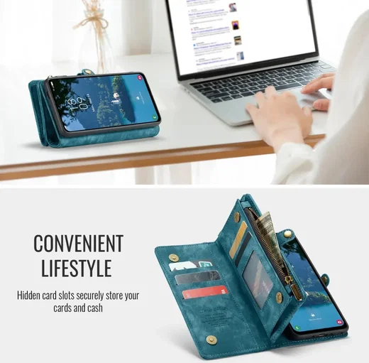 CaseMe 008 Samsung Galaxy A56 Hoesje 2-in-1 Book Case en Back Cover Blauw afbeelding 6