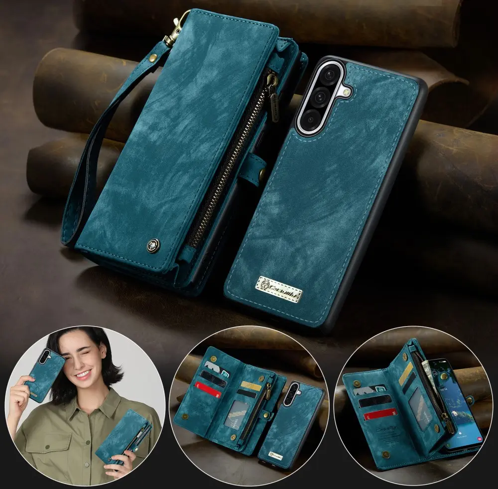 CaseMe 008 Samsung Galaxy A56 Hoesje 2-in-1 Book Case en Back Cover Blauw afbeelding 7