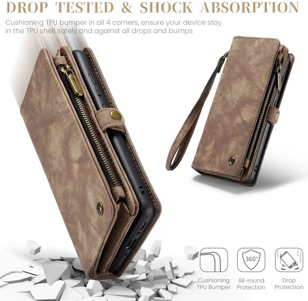 CaseMe 008 Samsung Galaxy A36 Hoesje 2-in-1 Book Case en Back Cover Bruin afbeelding 4