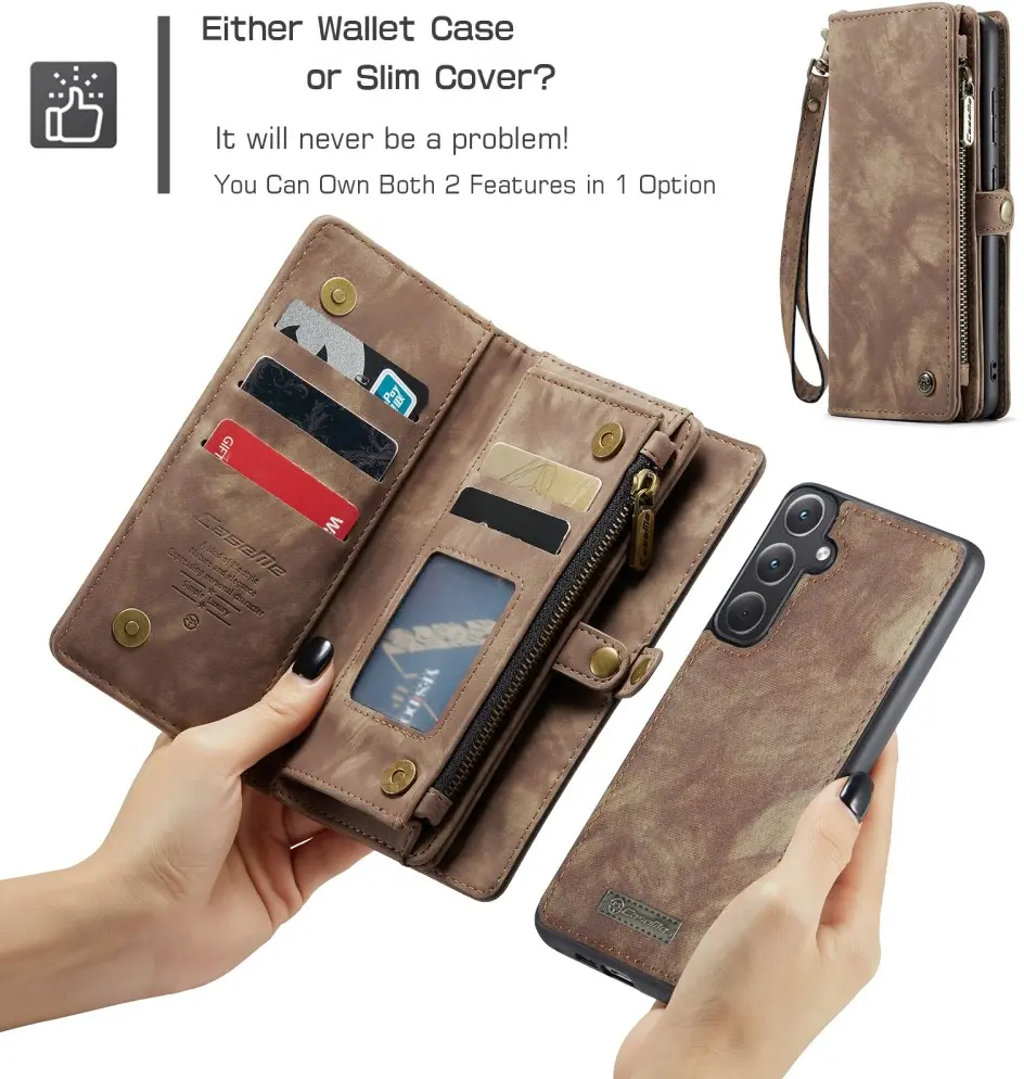 CaseMe 008 Samsung Galaxy A36 Hoesje 2-in-1 Book Case en Back Cover Bruin afbeelding 5