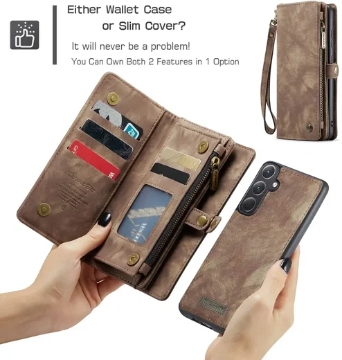 CaseMe 008 Samsung Galaxy A36 Hoesje 2-in-1 Book Case en Back Cover Bruin afbeelding 5