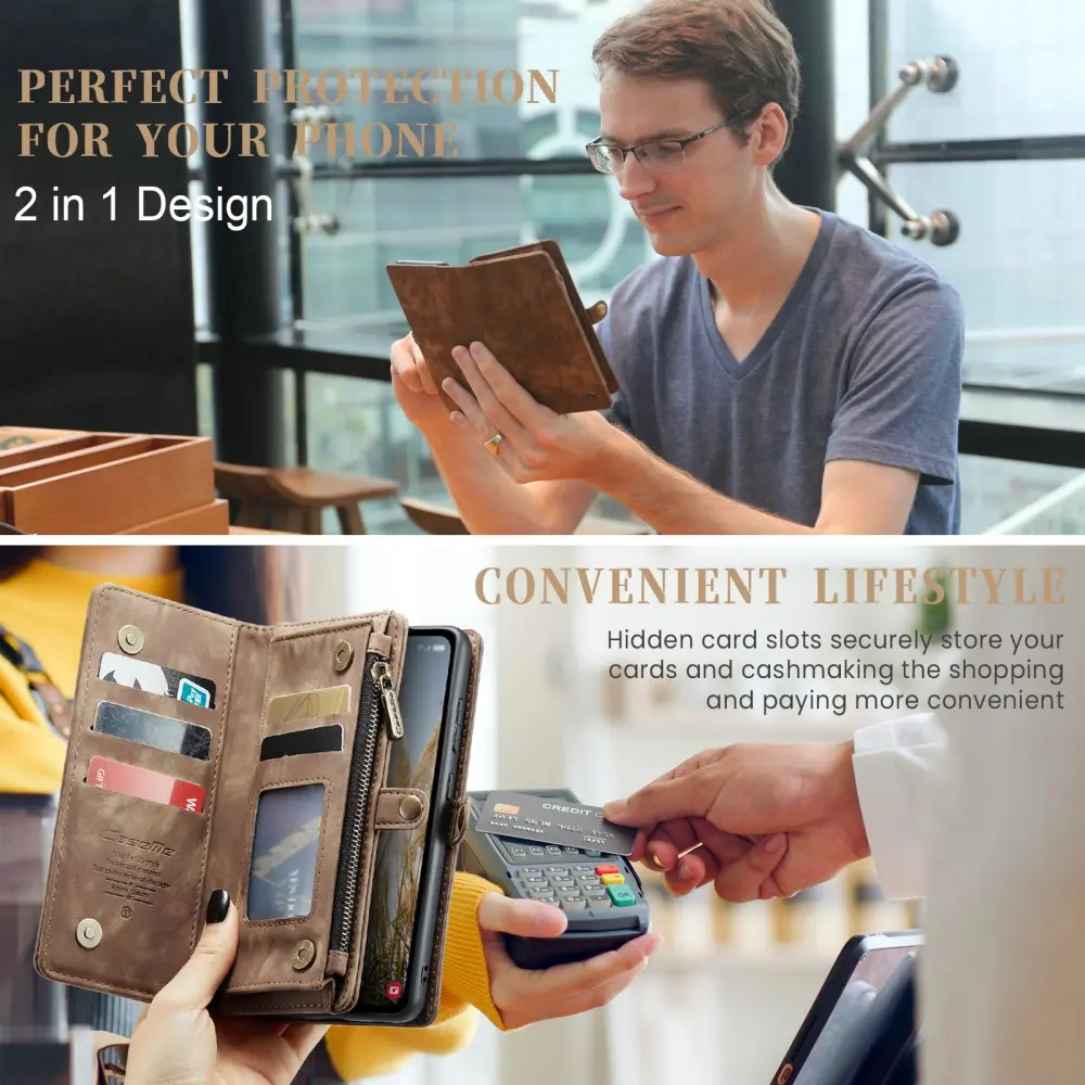 CaseMe 008 Samsung Galaxy A36 Hoesje 2-in-1 Book Case en Back Cover Bruin afbeelding 8