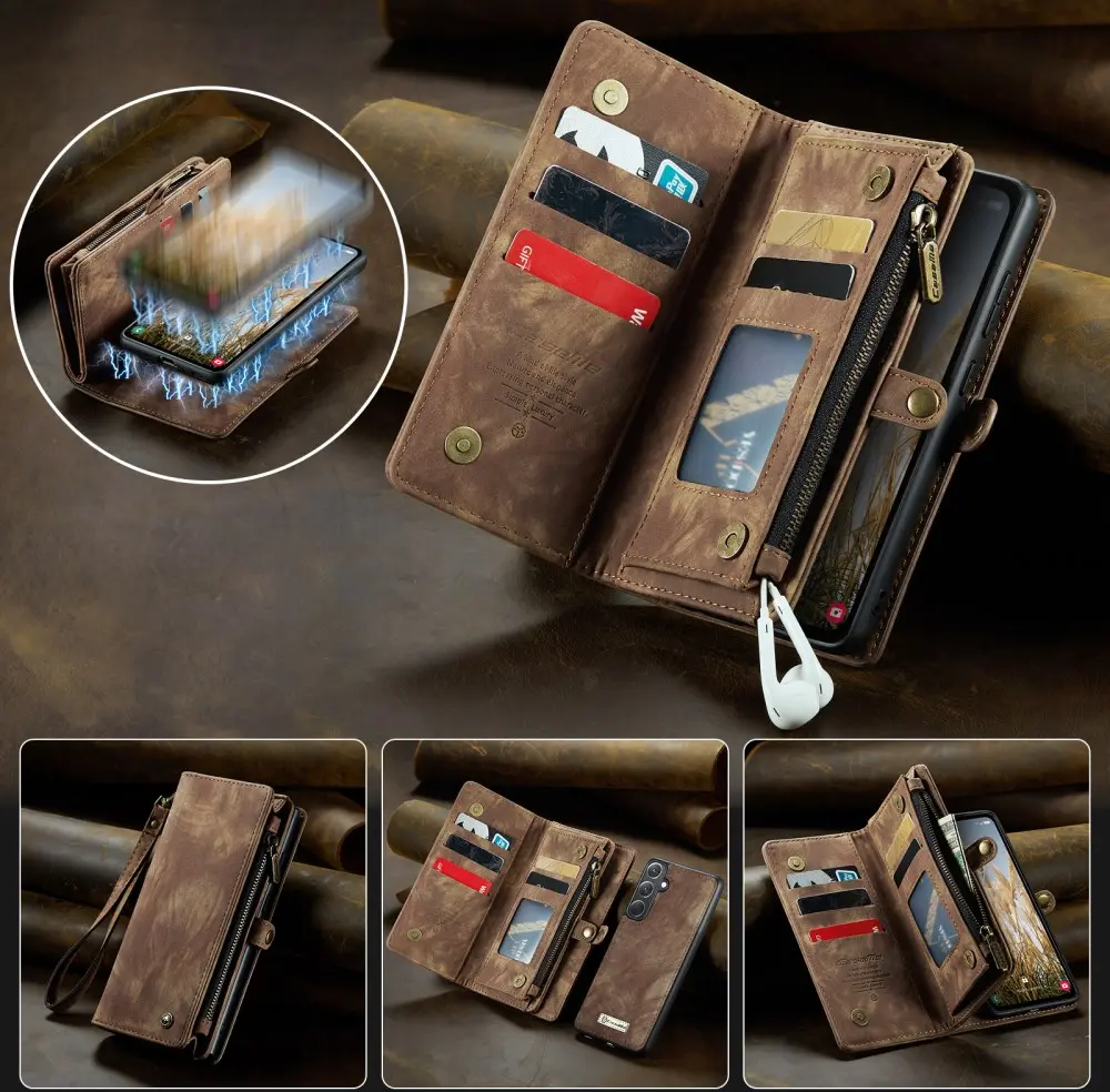 CaseMe 008 Samsung Galaxy A36 Hoesje 2-in-1 Book Case en Back Cover Bruin afbeelding 9