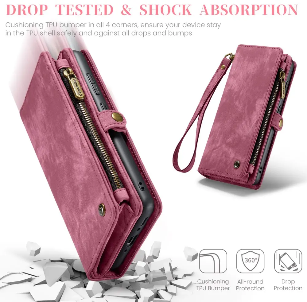 CaseMe 008 Samsung Galaxy A36 Hoesje 2-in-1 Book Case en Back Cover Rood afbeelding 4