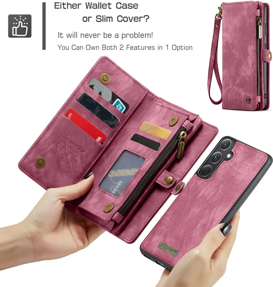 CaseMe 008 Samsung Galaxy A36 Hoesje 2-in-1 Book Case en Back Cover Rood afbeelding 5