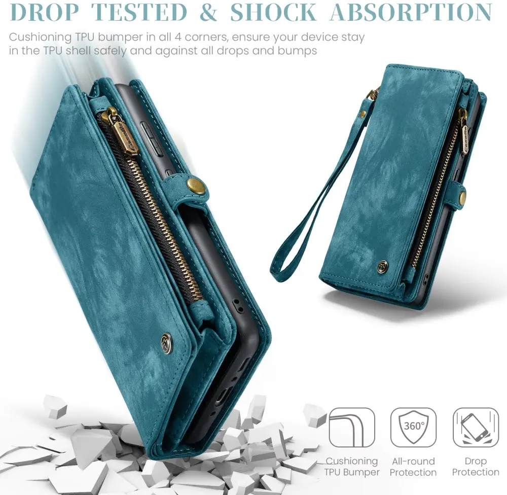 CaseMe 008 Samsung Galaxy A36 Hoesje 2-in-1 Book Case en Back Cover Blauw afbeelding 4