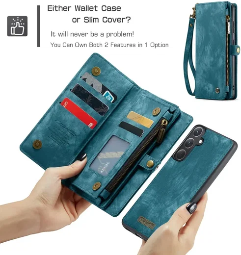 CaseMe 008 Samsung Galaxy A36 Hoesje 2-in-1 Book Case en Back Cover Blauw afbeelding 5