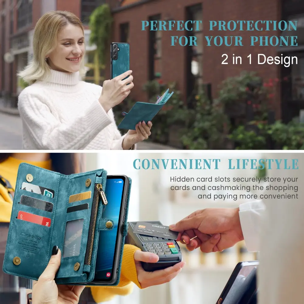 CaseMe 008 Samsung Galaxy A36 Hoesje 2-in-1 Book Case en Back Cover Blauw afbeelding 8