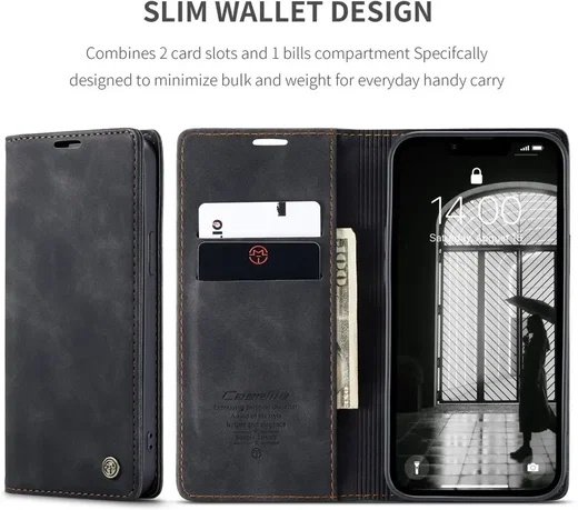 CaseMe 013 Apple iPhone 17e / 16e Hoesje Book Case met Standaard Zwart afbeelding 10