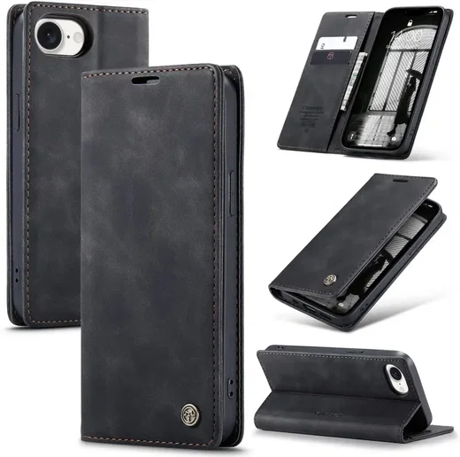 CaseMe 013 Apple iPhone 17e / 16e Hoesje Book Case met Standaard Zwart afbeelding 2