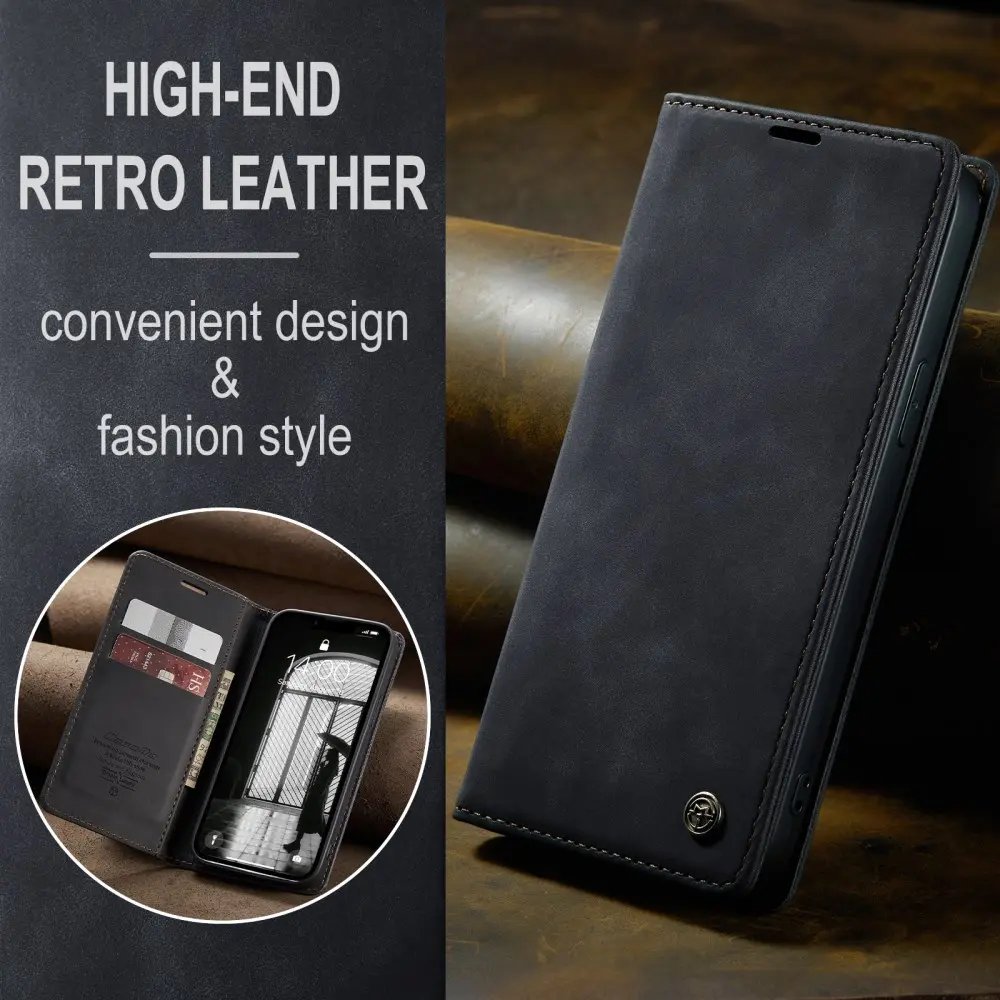 CaseMe 013 Apple iPhone 17e / 16e Hoesje Book Case met Standaard Zwart afbeelding 6