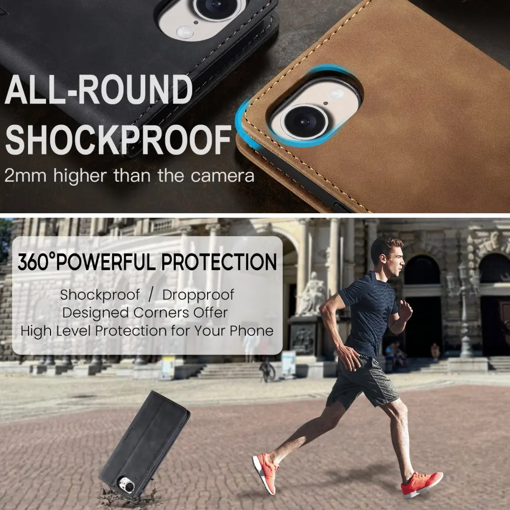 CaseMe 013 Apple iPhone 17e / 16e Hoesje Book Case met Standaard Zwart afbeelding 9