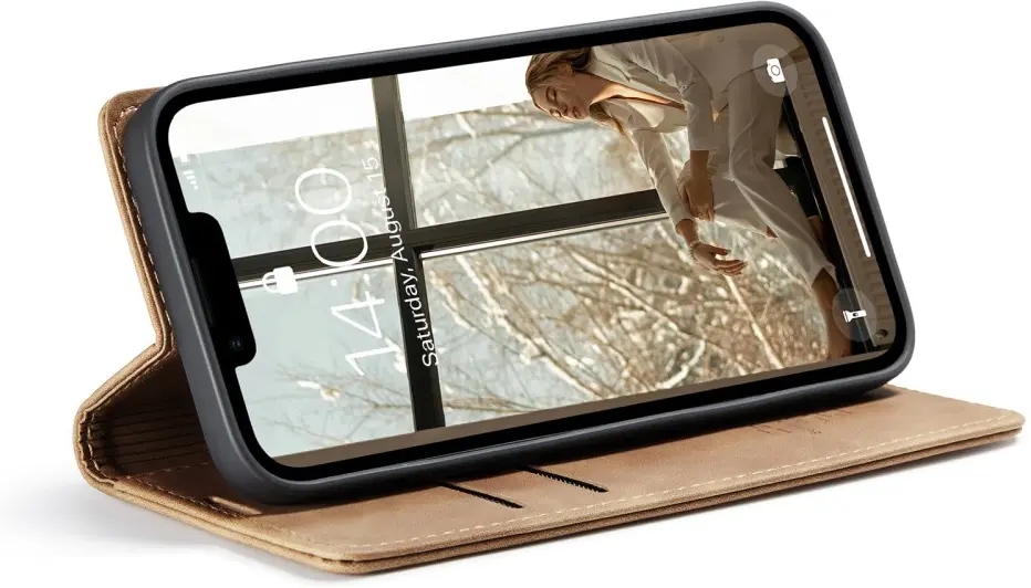 CaseMe 013 Apple iPhone 17e / 16e Hoesje Book Case met Standaard Bruin afbeelding 12