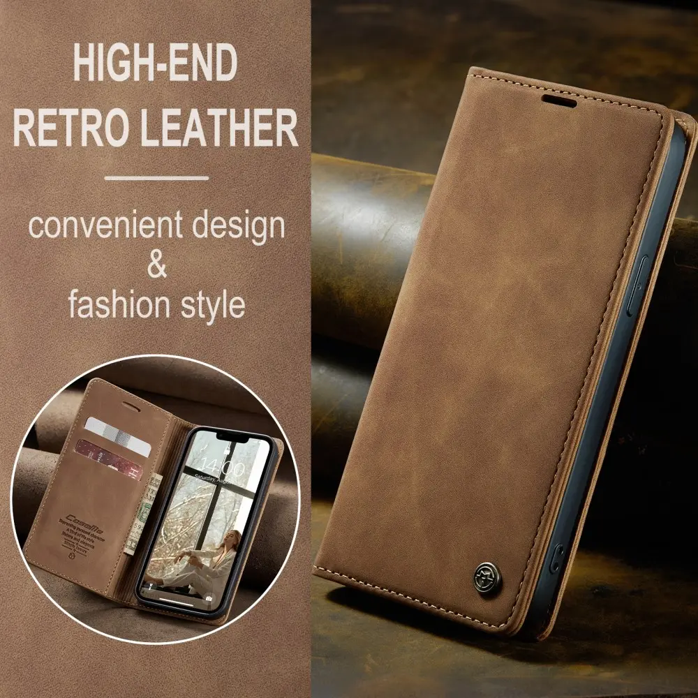 CaseMe 013 Apple iPhone 17e / 16e Hoesje Book Case met Standaard Bruin afbeelding 6