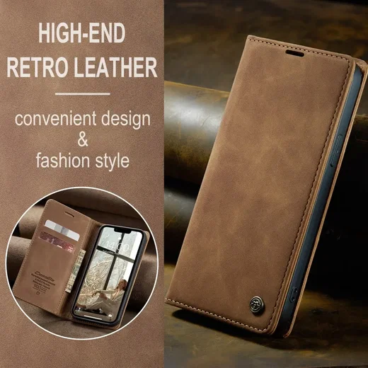 CaseMe 013 Apple iPhone 17e / 16e Hoesje Book Case met Standaard Bruin afbeelding 6