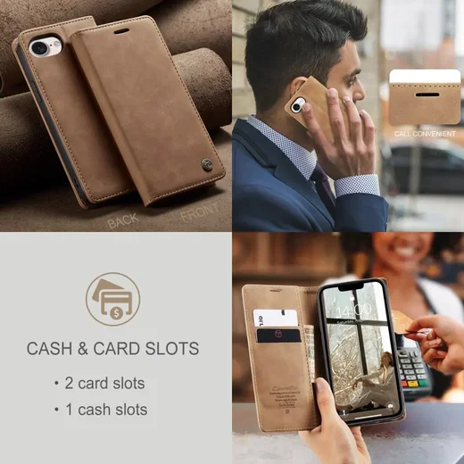 CaseMe 013 Apple iPhone 17e / 16e Hoesje Book Case met Standaard Bruin afbeelding 7