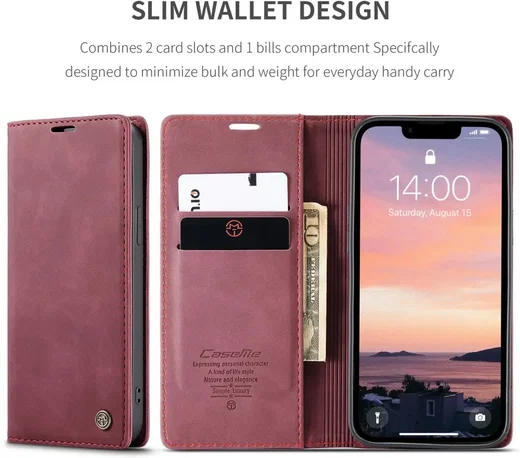 CaseMe 013 Apple iPhone 17e / 16e Hoesje Book Case met Standaard Rood afbeelding 10
