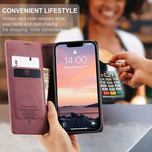 CaseMe 013 Apple iPhone 17e / 16e Hoesje Book Case met Standaard Rood afbeelding 4