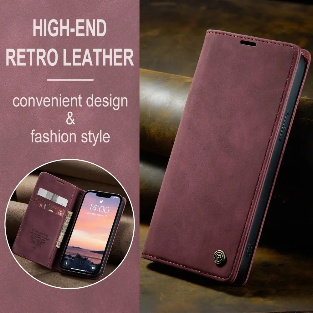 CaseMe 013 Apple iPhone 17e / 16e Hoesje Book Case met Standaard Rood afbeelding 6
