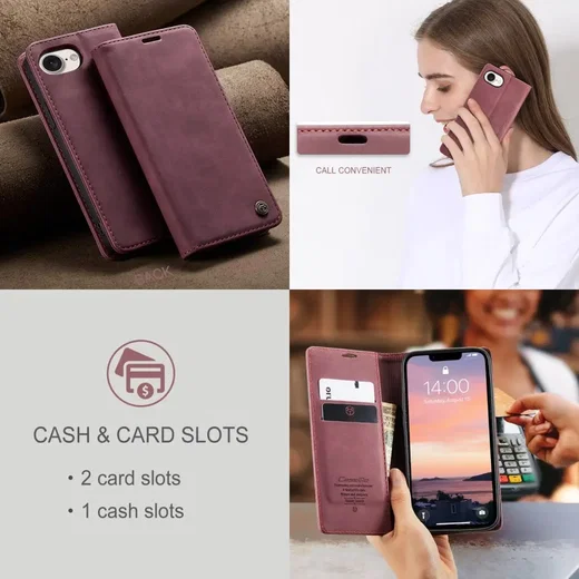 CaseMe 013 Apple iPhone 17e / 16e Hoesje Book Case met Standaard Rood afbeelding 7