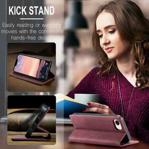 CaseMe 013 Apple iPhone 17e / 16e Hoesje Book Case met Standaard Rood afbeelding 8