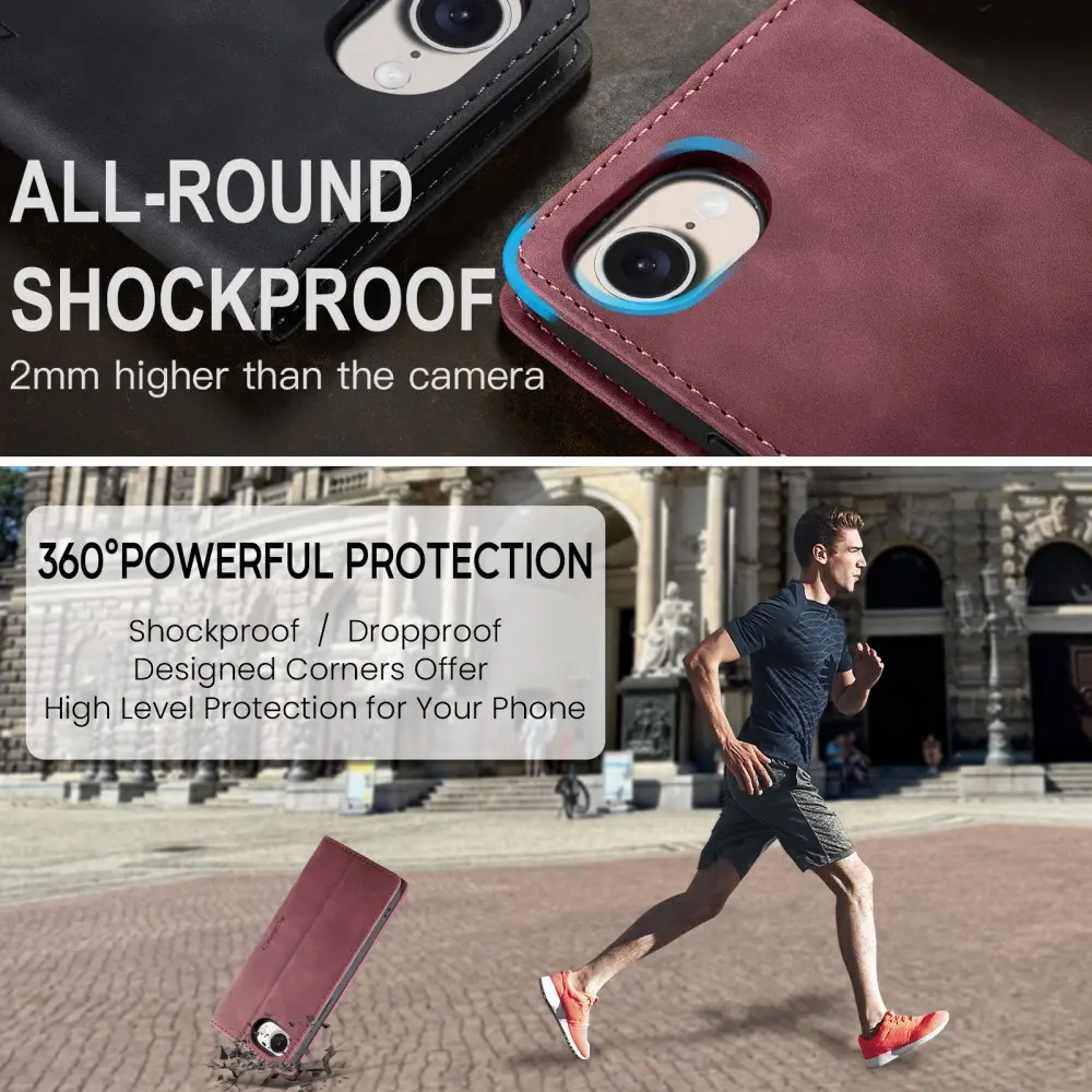 CaseMe 013 Apple iPhone 17e / 16e Hoesje Book Case met Standaard Rood afbeelding 9