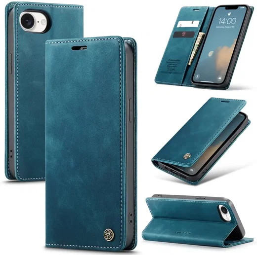 CaseMe 013 Apple iPhone 17e / 16e Hoesje Book Case met Standaard Blauw afbeelding 2
